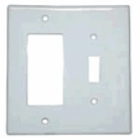 White 2-Gang Toggle plate